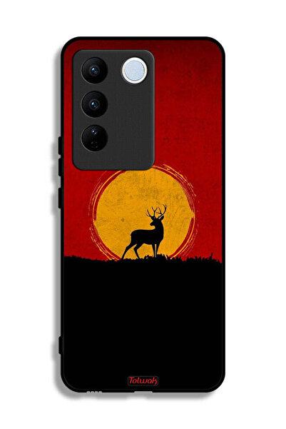 Tolwak غطاء حماية Vivo V27e بتصميم غزال وقمر