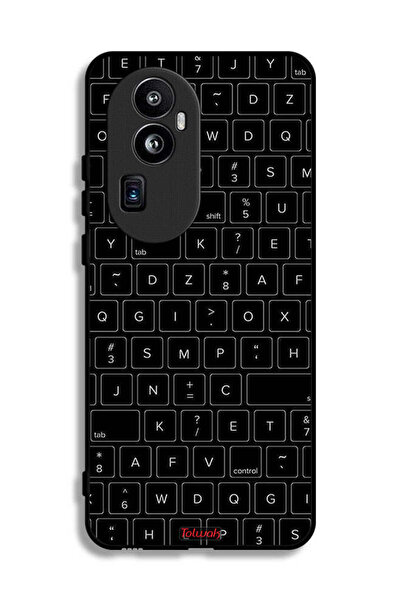 Tolwak غطاء حماية لهاتف Oppo Reno10 Pro Plus بنمط مفاتيح لوحة المفاتيح العشوائية