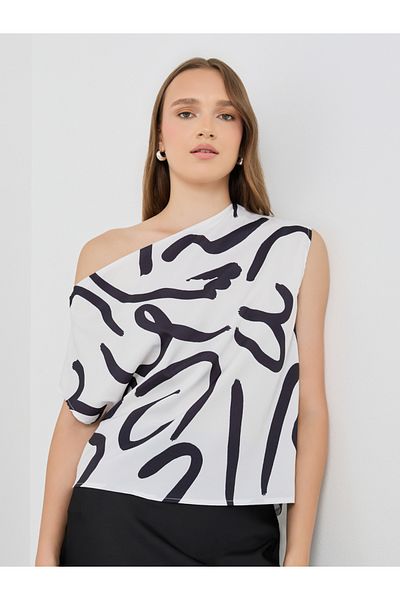 Take Two By Styli Printed One Shoulder Top