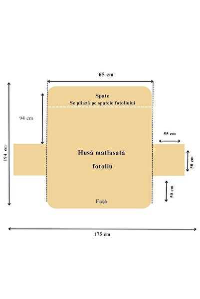 stuffix Reversible Quilted Armchair Cover, 165 x 58 x 54 cm, Ralex Pucioasa, Brown