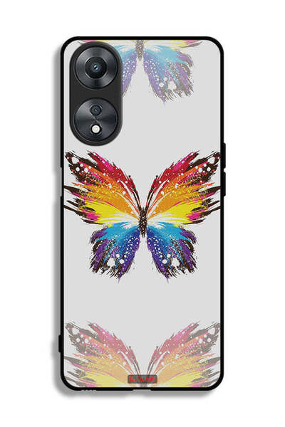 Tolwak غطاء حماية لهاتف Oppo A58 5G بخلفية بسيطة وفن رقمي وبساطة الفراشة