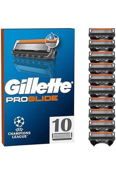 Gillette ProGlide Razor Blades Men Pack of 10 Razor Blade Refills with Precision Trimmer, 5 Anti-Fri