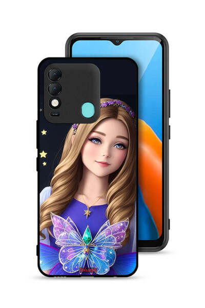 Tolwak غطاء حماية لهاتف تكنو سبارك 8 بتصميم فتاة فراشة لطيفة