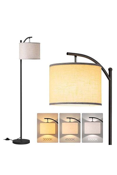 COOYA Modern Retro LED Floor Lamp Modern With 3 Colors Adjustable and Manual Switch, For Living Room
