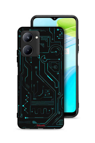 Tolwak Realme C33 Protective Case Cover Digital Art Circuits Minimalism Multi...