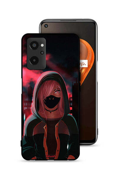 Tolwak غطاء حماية لهاتف Realme 9i 4G برسومات فتاة ترتدي قناعًا