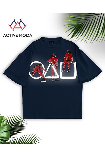 ACTIVE MODA -Men's Cotton Printed Squid Game Icon Short Sleeve Tshirt Oversize Big Size