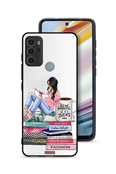 Tolwak غطاء حماية لهاتف موتورولا موتو جي 60 إس - فتاة وكتب أزياء فنية