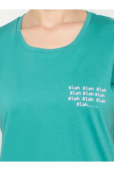 Clovia By Styli Typography Print Cotton T-Shirt and Pyjama Set