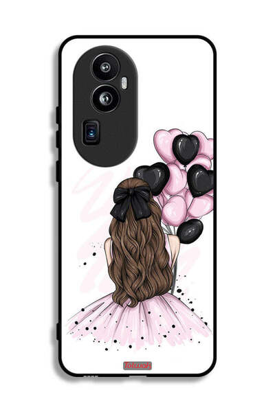 Tolwak غطاء حماية لهاتف Oppo Reno10 Pro Plus بتصميم فتاة تحمل بالونات
