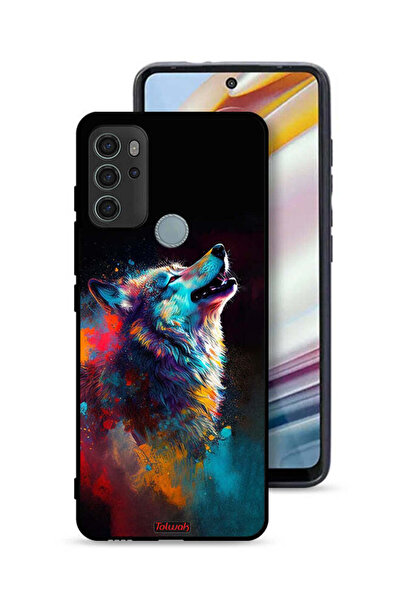 Tolwak غطاء حماية موتورولا موتو جي 60 إس بتصميم ذئب ملون