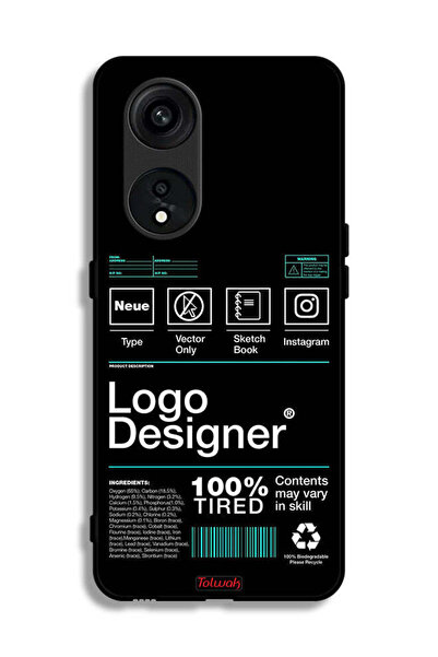 Tolwak Oppo Reno 8T 5G Protective Case Cover Logo Designer Sticker