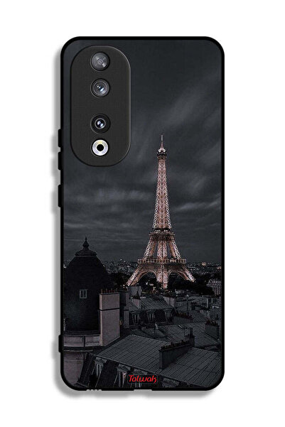 Tolwak غطاء حماية لهاتف Honor 90 بتصميم برج إيفل في الليل