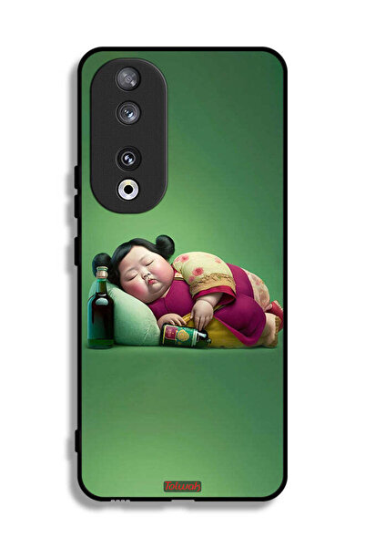 Tolwak غطاء حماية لهاتف Honor 90 بتصميم فتاة سمينة