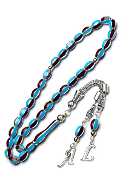 OTTOTESBİH Mărgele de rugăciune din metal cu design special pentru bărbați, cu ciucuri, albastru burgundă