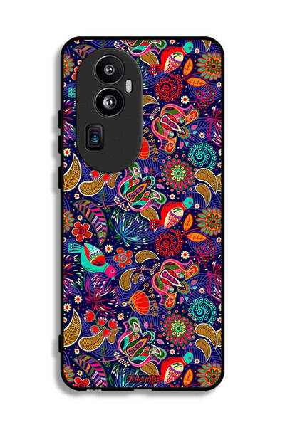 Tolwak غطاء حماية لهاتف Oppo Reno10 Pro Plus بنقشة طيور وأوراق زهور ملونة