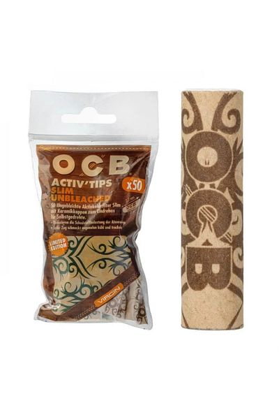 OCB OCB Virgin UNBLEACHED Limited Edition Activ’Tips 7mm Ceramic Activated Carbon Filters x50