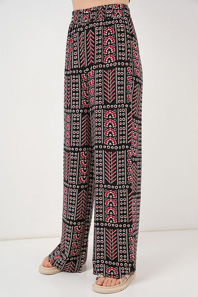 Bigdart Women's Patterned Viscose Trousers 6749 - Black