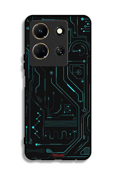 Tolwak غطاء حماية لهاتف Infinix Note 30 - دوائر فنية رقمية - شاشة متعددة