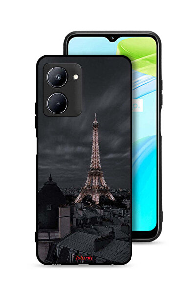Tolwak غطاء حماية لهاتف Realme C33 بتصميم برج إيفل في الليل