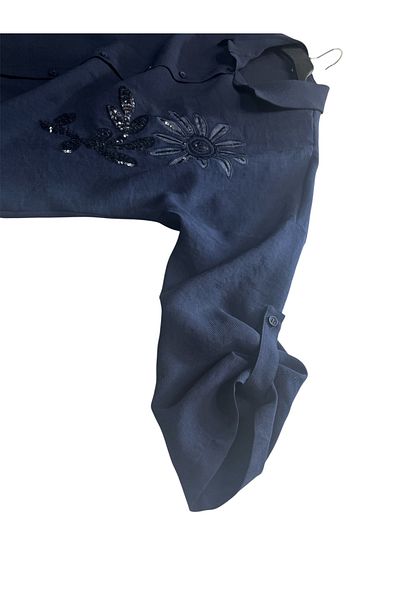 LİM Plus Size Floral Applique Shirt