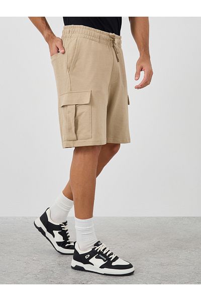 Jack & Jones Solid Mid Rise Shorts with Cargo Pockets