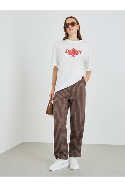 Styli Slogan Print Oversized T-Shirt
