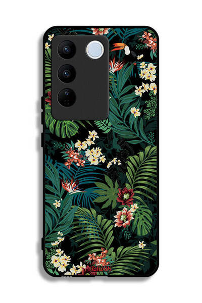 Tolwak غطاء حماية لهاتف Vivo S16e بنقشة أوراق استوائية