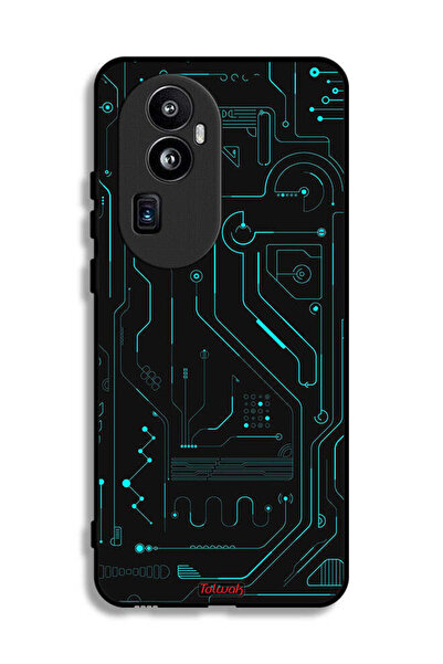 Tolwak غطاء حماية لهاتف Oppo Reno10 Pro Plus - دوائر فنية رقمية - شاشة متعددة