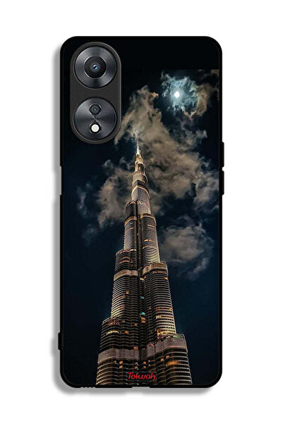 Tolwak غطاء حماية لهاتف Oppo A58 5G برج خليفة في الليل