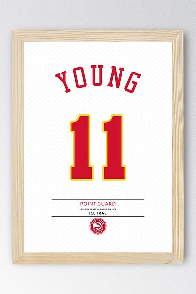 Saturn Trae Young Jersey Framed Painting - Nba Atlanta Hawks Jersey