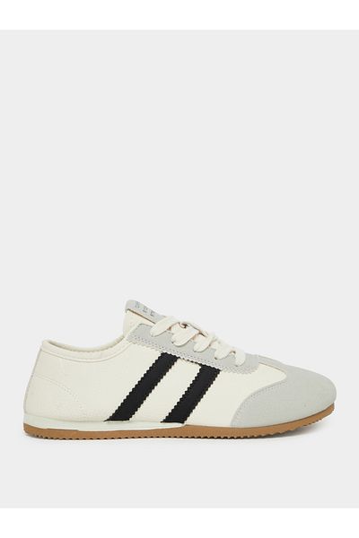 Styli Striped Lace Up Panelled Sneakers
