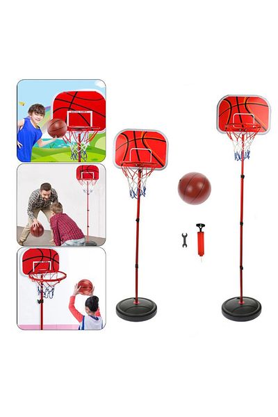 SOLTOY Basketball hoop with portable stand adjustable in height up to 206 cm height, ball, pump, net