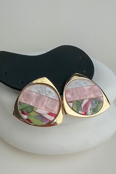 Modex Geometric Colorful Line Detail Earrings (3cm)