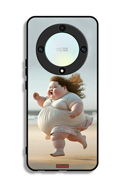 Tolwak غطاء حماية Honor X9a بتصميم فتاة سمينة تركض