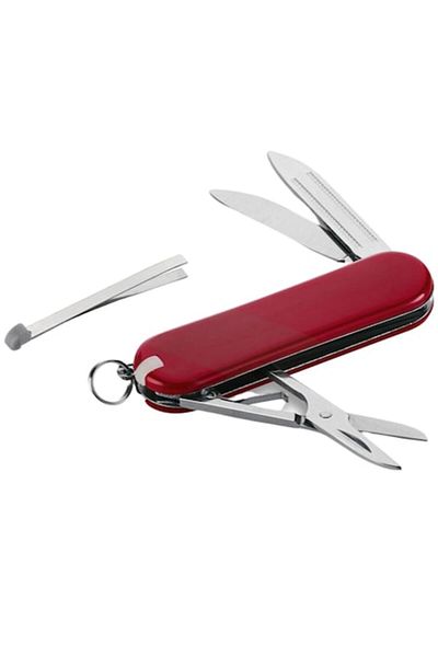 dalimag Briceag multifunctional metal cu 5 functii, 59 x 17 x 8 mm, rosu
