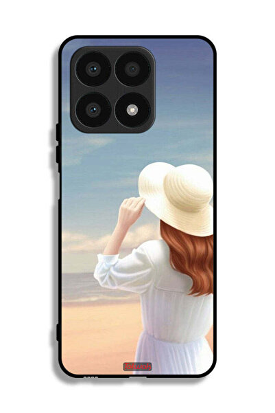 Tolwak Honor X8a Protective Case Cover Hat Girl Standing