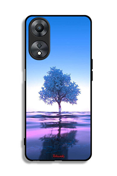 Tolwak غطاء حماية لهاتف Oppo A58 5G بتصميم شجرة نيون وانعكاس مائي فني رقمي