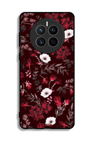 Tolwak غطاء حماية لهاتف هواوي ميت 50 إي بنقشة زهور صغيرة وأوراق استوائية