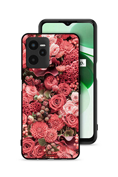 Tolwak Realme C35 Protective Case Cover Peach Roses