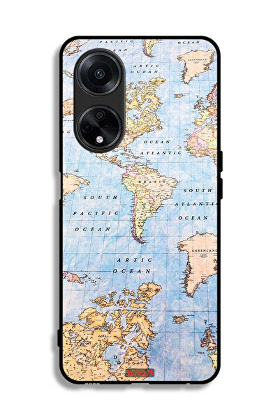 Tolwak غطاء حماية لهاتف Oppo A98 5G مع خريطة العالم