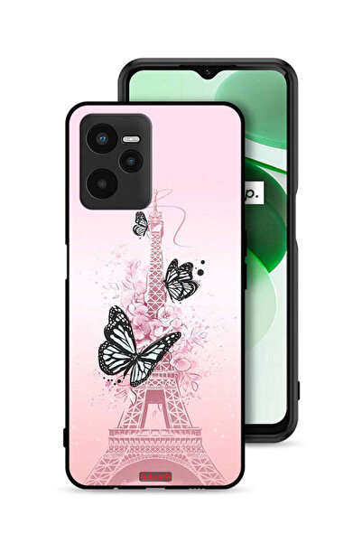Tolwak Realme C35 Protective Case Cover Butterflies On Eiffel Tower