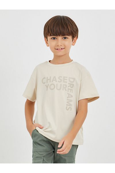 Styli Slogan Print Round Neck T-Shirt