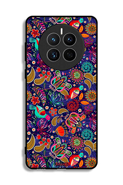 Tolwak غطاء حماية لهاتف هواوي ميت 50 إي بنقشة أوراق طيور وزهور ملونة