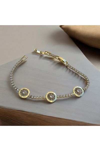 İNN JEWELLERY Steel Bracelet Tarnish-Free Antiallergic Roman Numeral Figured (2 Years Importer Guaranteed)