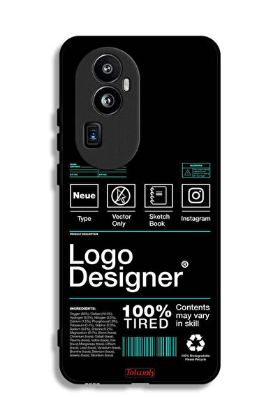 Tolwak غطاء حماية لهاتف Oppo Reno10 Pro Plus - ملصق مصمم بشعار