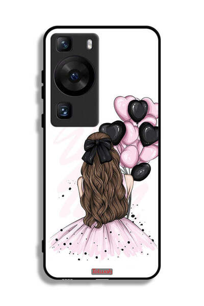 Tolwak غطاء حماية لهاتف هواوي بي 60 برو بتصميم فتاة تحمل بالونات