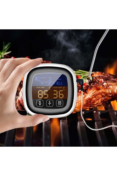 divendi-ro Digital Food Thermometer, Meat, EK8012, -20°C and ~ 300°C, Black-Silver