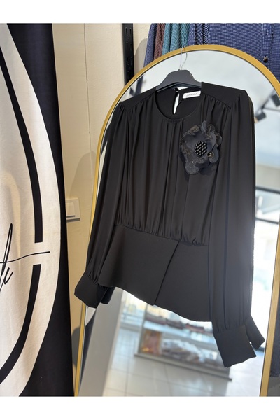 Butik Jovenna Krep Kumaş Bluz