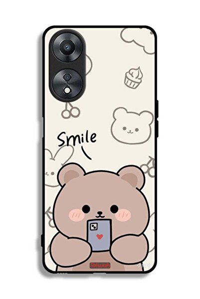 Tolwak غطاء حماية لهاتف Oppo A58 5G برسومات الدب المبتسم
